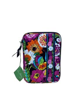 Vera Bradley Women’s Va Va Bloom Floral Print Black Quilted E-Reader Sleeve